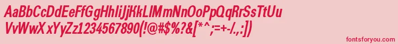 フォントAGroticcnBolditalic – ピンクの背景に赤い文字