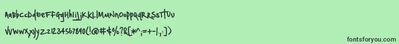 Czcionka BmdNotepaperAirplanes – czarne czcionki na zielonym tle
