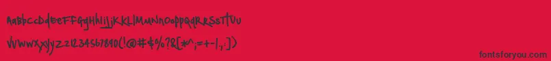 Fonte BmdNotepaperAirplanes – fontes pretas em um fundo vermelho