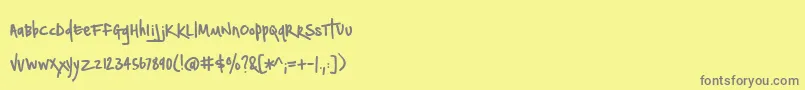 Шрифт BmdNotepaperAirplanes – серые шрифты на жёлтом фоне