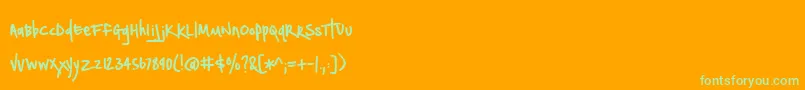 フォントBmdNotepaperAirplanes – オレンジの背景に緑のフォント