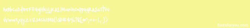 BmdNotepaperAirplanes-fontti – valkoiset fontit keltaisella taustalla