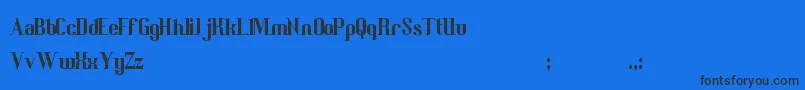 BedricsWorth-Schriftart – Schwarze Schriften auf blauem Hintergrund