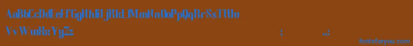 BedricsWorth Font – Blue Fonts on Brown Background
