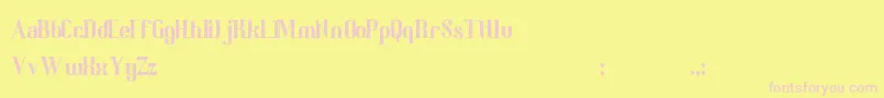 BedricsWorth-fontti – vaaleanpunaiset fontit keltaisella taustalla