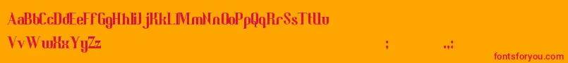 フォントBedricsWorth – オレンジの背景に赤い文字