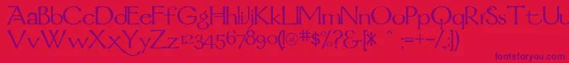Mordred Font – Purple Fonts on Red Background