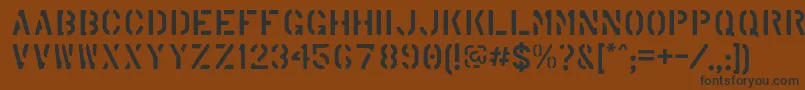 MarshStencilRegular Font – Black Fonts on Brown Background