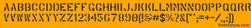 MarshStencilRegular Font – Black Fonts on Orange Background