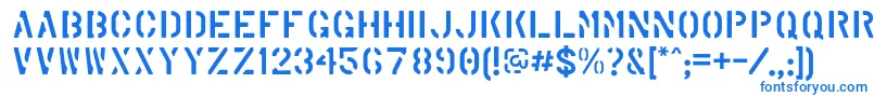 MarshStencilRegular Font – Blue Fonts on White Background