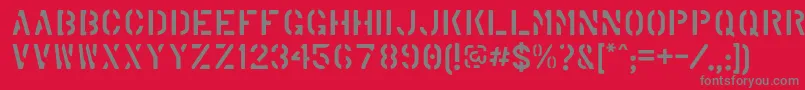 MarshStencilRegular Font – Gray Fonts on Red Background