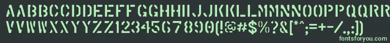 MarshStencilRegular Font – Green Fonts on Black Background