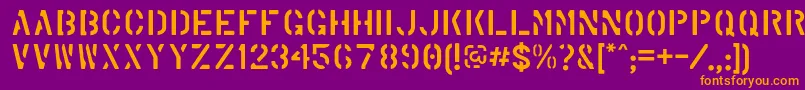 MarshStencilRegular Font – Orange Fonts on Purple Background