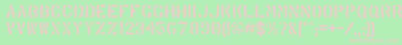 MarshStencilRegular-Schriftart – Rosa Schriften auf grünem Hintergrund