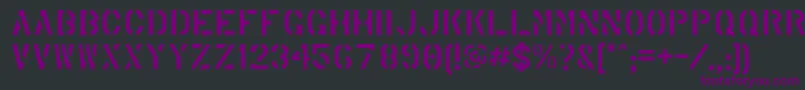 MarshStencilRegular Font – Purple Fonts on Black Background