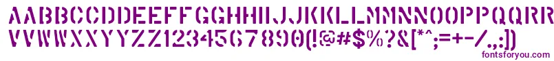 MarshStencilRegular-Schriftart – Violette Schriften auf weißem Hintergrund