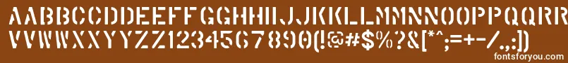 MarshStencilRegular Font – White Fonts on Brown Background