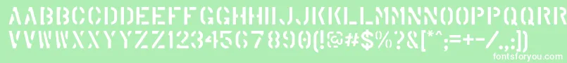 MarshStencilRegular Font – White Fonts on Green Background