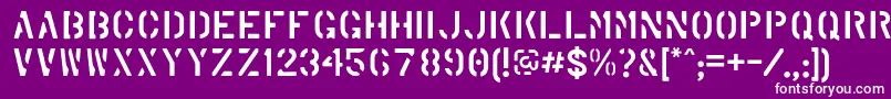 MarshStencilRegular Font – White Fonts on Purple Background