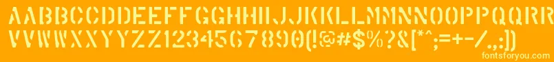 MarshStencilRegular Font – Yellow Fonts on Orange Background