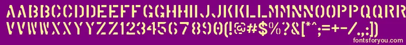 MarshStencilRegular Font – Yellow Fonts on Purple Background