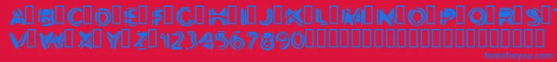 Bootyneck Font – Blue Fonts on Red Background