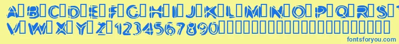 Bootyneck Font – Blue Fonts on Yellow Background