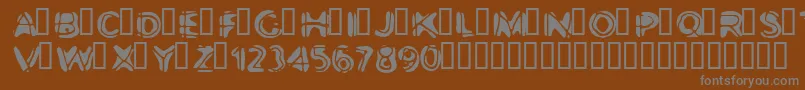 フォントBootyneck – 茶色の背景に灰色の文字