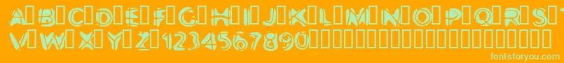 Bootyneck Font – Green Fonts on Orange Background