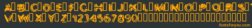 Bootyneck-Schriftart – Orangefarbene Schriften auf schwarzem Hintergrund