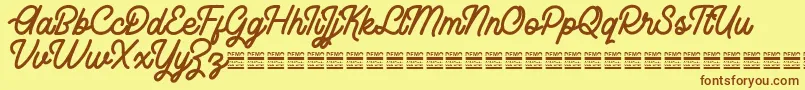 RhaikaneDemo Font – Brown Fonts on Yellow Background