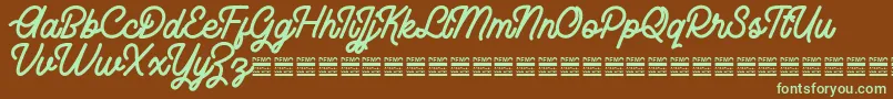 RhaikaneDemo Font – Green Fonts on Brown Background