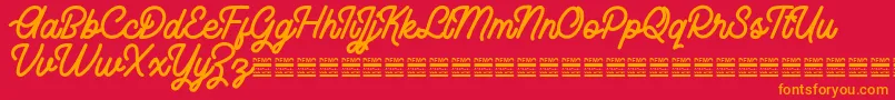 RhaikaneDemo Font – Orange Fonts on Red Background