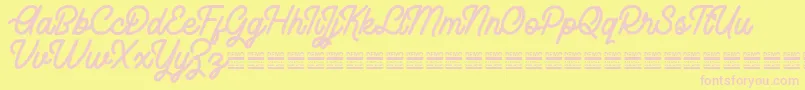 RhaikaneDemo Font – Pink Fonts on Yellow Background