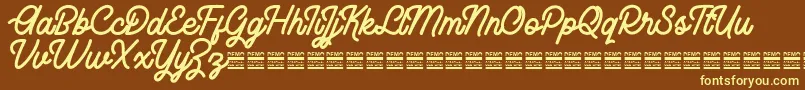 RhaikaneDemo Font – Yellow Fonts on Brown Background