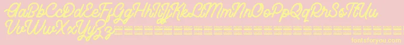 RhaikaneDemo Font – Yellow Fonts on Pink Background