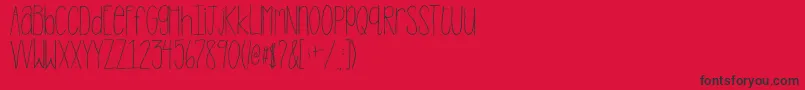 2peasStandTall Font – Black Fonts on Red Background