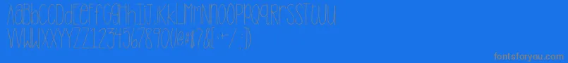 2peasStandTall Font – Gray Fonts on Blue Background