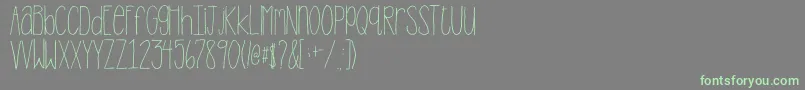 2peasStandTall Font – Green Fonts on Gray Background