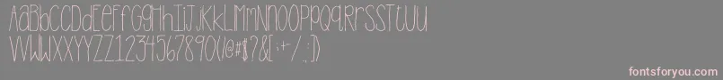 2peasStandTall-Schriftart – Rosa Schriften auf grauem Hintergrund