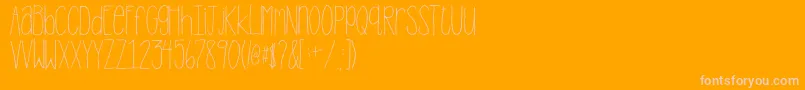 2peasStandTall-Schriftart – Rosa Schriften auf orangefarbenem Hintergrund