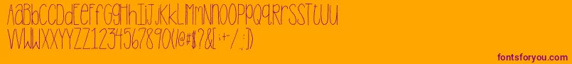 2peasStandTall-Schriftart – Violette Schriften auf orangefarbenem Hintergrund