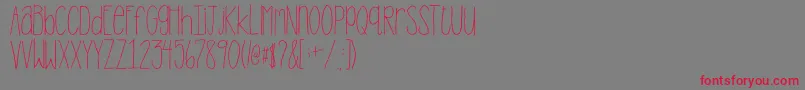 2peasStandTall Font – Red Fonts on Gray Background