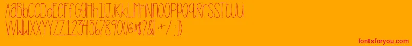 2peasStandTall Font – Red Fonts on Orange Background