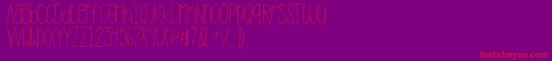 2peasStandTall Font – Red Fonts on Purple Background