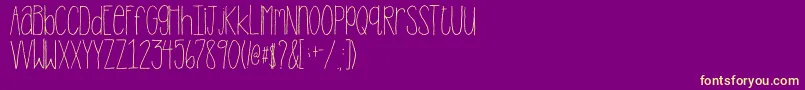 2peasStandTall Font – Yellow Fonts on Purple Background