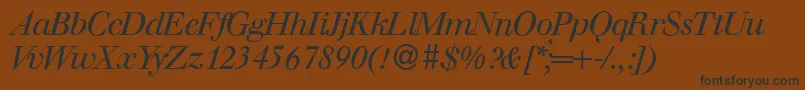 WalbaumdisplayItalic Font – Black Fonts on Brown Background