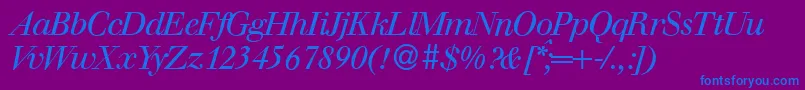 WalbaumdisplayItalic Font – Blue Fonts on Purple Background