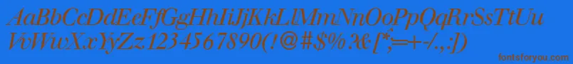 Police WalbaumdisplayItalic – polices brunes sur fond bleu