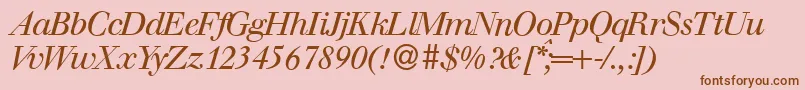 WalbaumdisplayItalic Font – Brown Fonts on Pink Background